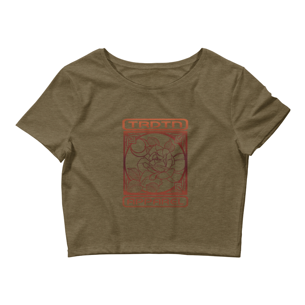 women's crop top, Tradition Apparels, rose tarot design, trendy crop top, stylish women's top, tarot fashion, floral crop top, women's casual wear, artistic apparel, boho chic clothing, rose design top, summer fashion, spiritual clothing, tarot card art, ladies' cropped shirt, floral tarot top, cool women's crop top, trendy tarot top, mystical fashion, unique crop top, women’s stylish summer wear, rose card crop top, minimalist fashion, custom design crop top, contemporary women's wear, tarot and rose cloth